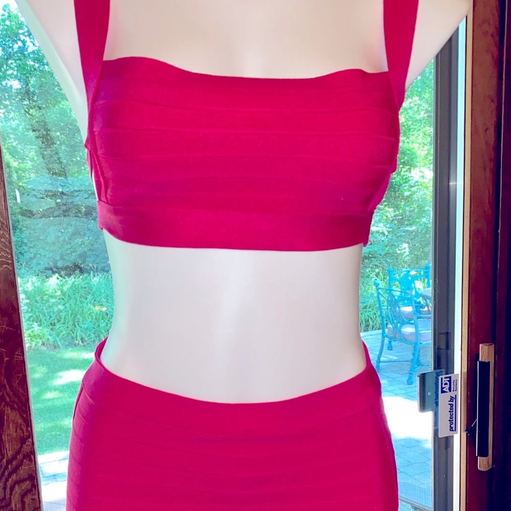 Hot Pink 2-pc Bodycon Bandage Set